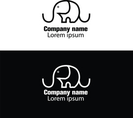 Leinwandbilder - Elephant Logo Design in Black and White