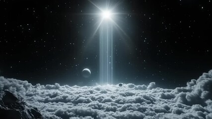 Wall Mural - Celestial light over a cloud layer