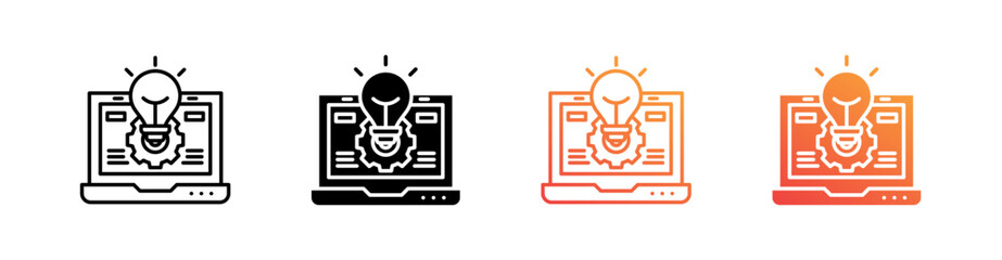 Web Development Multiple Style Icon Set 