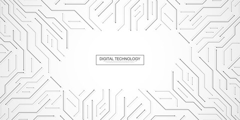 Aufkleber - Motherboard technology abstract texture design. Creative idea AI banner concept for internet technology. Software coding. Digital concept for poster, cover, banner, header, web, presentation template.