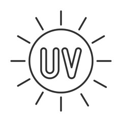 Poster - UV radiation linear icon. Ultraviolet light. Sunlight exposure. Skin protection. Sunburn prevention. Thin line illustration. Contour symbol. Vector outline drawing. Editable stroke