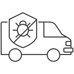 Poster - Pest control service linear icon. Bugs removal, extermination. Pest management. Insect protection service. Thin line illustration. Contour symbol. Vector outline drawing. Editable stroke