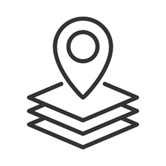 Poster - GIS pixel perfect linear icon. Geographic information system. Remote sensing. Gps tracking, information technology. Thin line illustration. Contour symbol. Vector outline drawing. Editable stroke