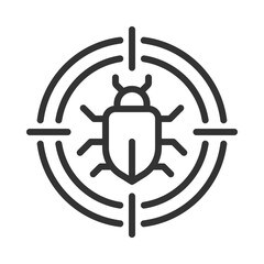 Poster - Pest control linear icon. Bug extermination. Pest control service. Eradicate insects. Malicious for plants. Thin line illustration. Contour symbol. Vector outline drawing. Editable stroke