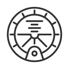 Poster - Attitude indicator linear icon. Essential cockpit instrument used in aviation. Orientation relative to horizon. Thin line illustration. Contour symbol. Vector outline drawing. Editable stroke