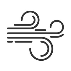 Fototapete - Wind linear icon. Weather forecast. Symbolizing air movement, breezy weather or strong winds. Gusts or gales. Thin line illustration. Contour symbol. Vector outline drawing. Editable stroke