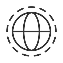 Fototapete - Atmosphere of Earth linear icon. Ozone layer surrounding planet. Protective function. Environmental science. Thin line illustration. Contour symbol. Vector outline drawing. Editable stroke