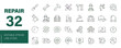 © vector - Freelance and Remote Work Line Icons Set – Business, Communication, Productivity Vector Collection