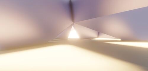 Poster - Architecture background geometric arched interior 3d render
