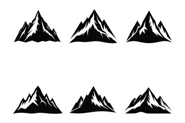 Fototapete - Six Unique Flame Icons Black Fire Symbols for Design Projects