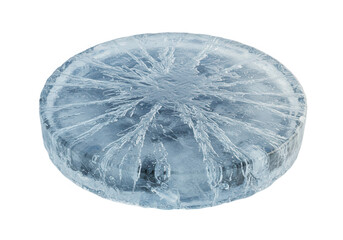 Poster - Frozen ice circle isolated on transparent background with crystal texture and frost pattern