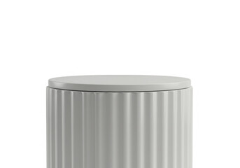 Poster - Minimalist white striped container with lid isolated on transparent background