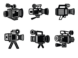 Fototapete - Six Unique Flame Icons Black Fire Symbols for Design Projects