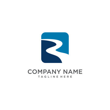 R river vector logo. concept logo