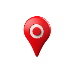 Poster - Rendered red map pointer icon against a stark black background showcases location  png isolated on transparent background. 