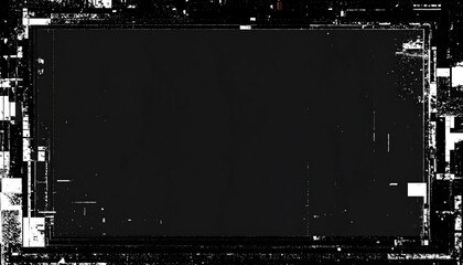 Poster - Abstract rectangular composition with grunge border and dark center Modern art.