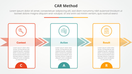 Aufkleber - car interview model infographic concept for slide presentation with big outline table and arrow righ