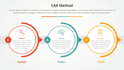 Aufkleber - car interview model infographic concept for slide presentation with big outline circle horizontal ri