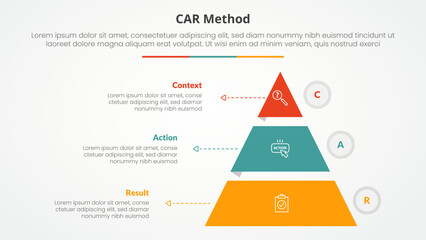 Aufkleber - car interview model infographic concept for slide presentation with pyramid shape slice stack and ou