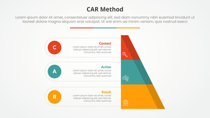 Aufkleber - car interview model infographic concept for slide presentation with half slice pyramid with circle p