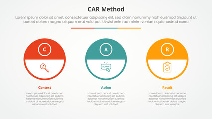 Poster - car interview model infographic concept for slide presentation with big outline circle and half head