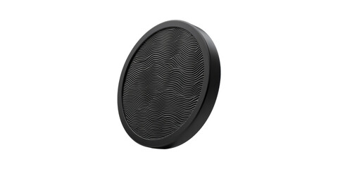 Poster - Black Circular Object With Wavy Pattern. Modern Design And Aesthetic Appeal Isolated On Transparent Background