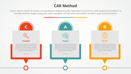 Aufkleber - car interview model infographic concept for slide presentation with box timeline table with circle h