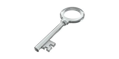 Poster - Glass Key. Symbol Of Security, Access, And Innovation Isolated On Transparent Background