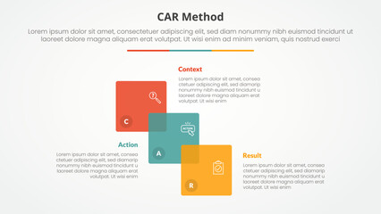 Aufkleber - car interview model infographic concept for slide presentation with venn blending square stairway wi
