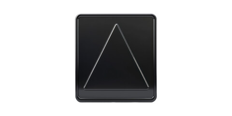 Poster - Black Elevator Button With Up Arrow Symbol. Navigation And Directional Control Concept Isolated On Transparent Background