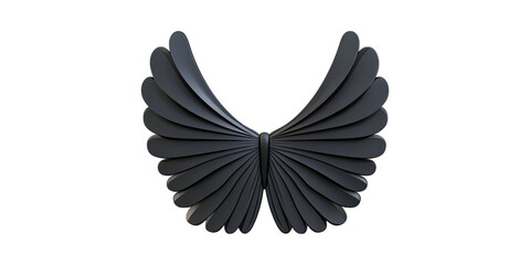 Poster - Black Abstract Wing Design. Symbol Of Freedom And Creativity Isolated On Transparent Background