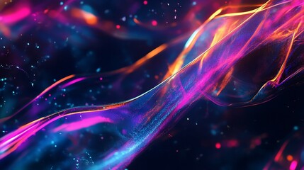 Leinwandbilder - Fluid Abstract Art with Neon Glow: A Captivating Visual Experience