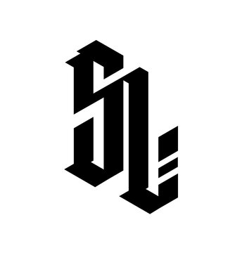 Monogram of Gothic letters S and L. Vector. An illustration for an individual design. The name of the studio or product.