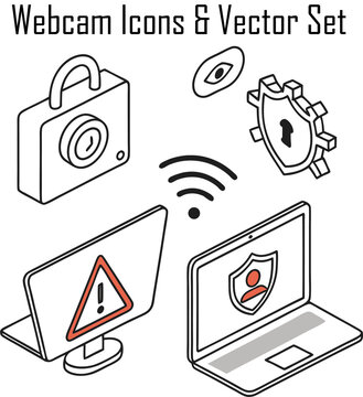 Web Cam Icons Set & Vector