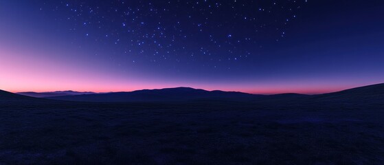 Wall Mural - Starry night over the mountains