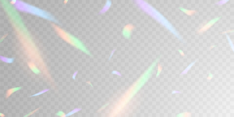 Wall Mural - light effect and zigzag ribbon falling from above on a beam of light, tinsel vector