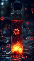 Poster - Glowing liquid filled glass container