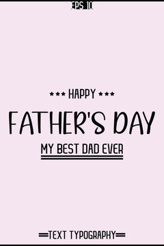Cursive Text Typography Of Happy Father's Day Vertical Template