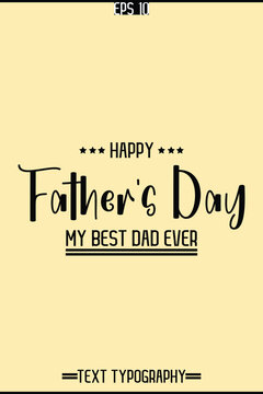 Cursive Text Typography Of Happy Father's Day Vertical Template