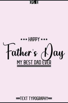 Cursive Text Typography Of Happy Father's Day Vertical Template