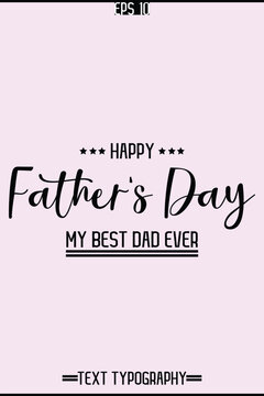 Cursive Text Typography Of Happy Father's Day Vertical Template