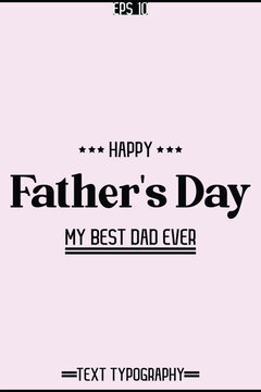 Cursive Text Typography Of Happy Father's Day Vertical Template