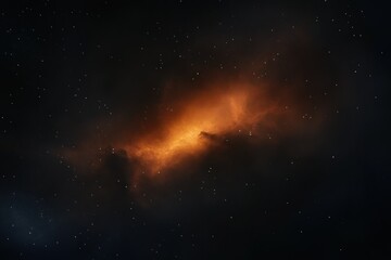 Wall Mural - Orange nebula in deep space