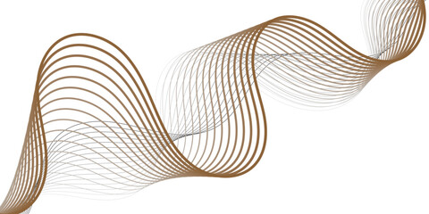 Poster - abstract colorful wavy lines forming a ribbon like shape on a white background in a monochrome desig