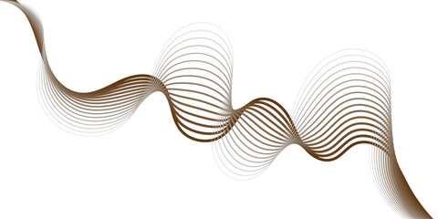 Poster - abstract colorful wavy lines forming a ribbon like shape on a white background in a monochrome desig