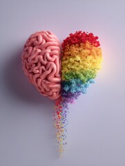Poster - Creative Representation of Neurodiversity Showcasing a Colorful Flow From Brain to Heart Symbolizing Emotional Expression