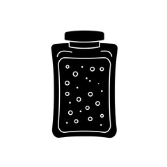 Poster - Elegant Powder Jar: A captivating black and white outline of a beautifully crafted powder jar, suggesting the delicate elegance of the contents within.