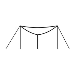 Fototapete - Geometric Line Canopy: A minimalist graphic rendering a canopy structure, constructed with clean lines and a simple geometric design, evokes a sense of modernism.