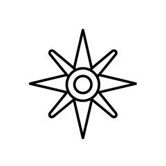 Fototapete - Eight-Pointed Star Icon: A minimalist line art illustration of an eight-pointed star, symbolizing direction, guidance, or celestial navigation. Perfect for various design projects. 