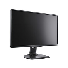 Fototapete - Black computer monitor screen display electronic device technology office equipment desktop pc workstation on transparent background